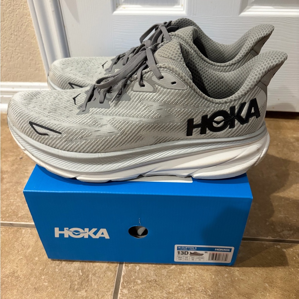 Hoka Clifton 9 Light Gray Men’s Shoes Size 13